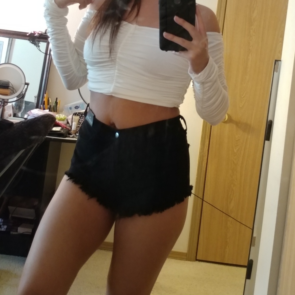 Fashion Nova Black Jean cut off Shorts